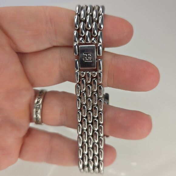 Vintage Paolo GUCCI Metal Silvertone Link Ladies Elegant Watch 7.5\